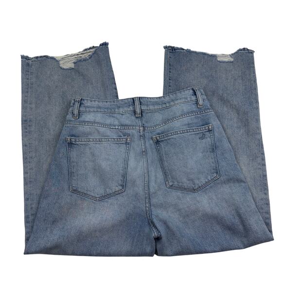 DL1961 Hepburn High Rise Wide Leg Light Wash Distressed Raw Hem Jeans Women's 26 - Picture 3 of 7